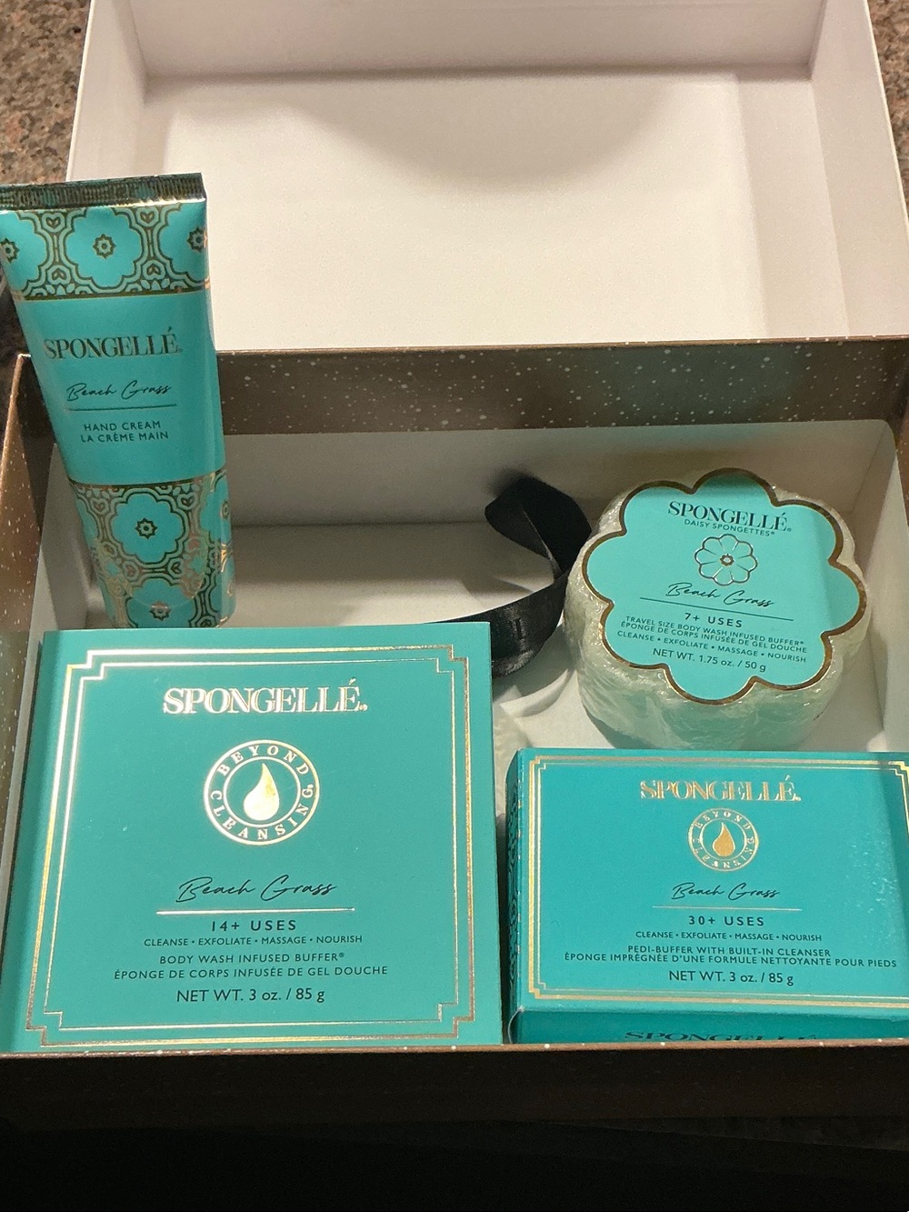 Spongellé Beach Grass Turquoise Bath & Body Set